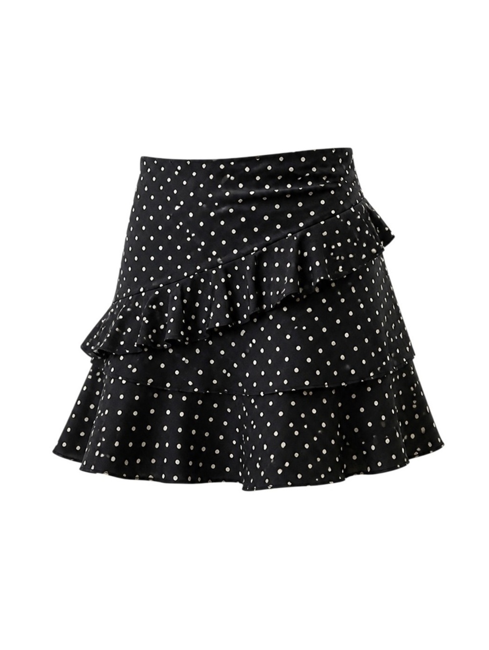 Lauren Ralph Lauren Skirt Women 6 Black White Polka Dot Tiered Ruffle NWT